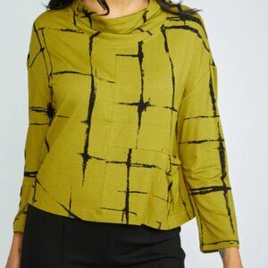 Olive Abstract Knit Pullover Sweater by Olivia by Habitat Size Small